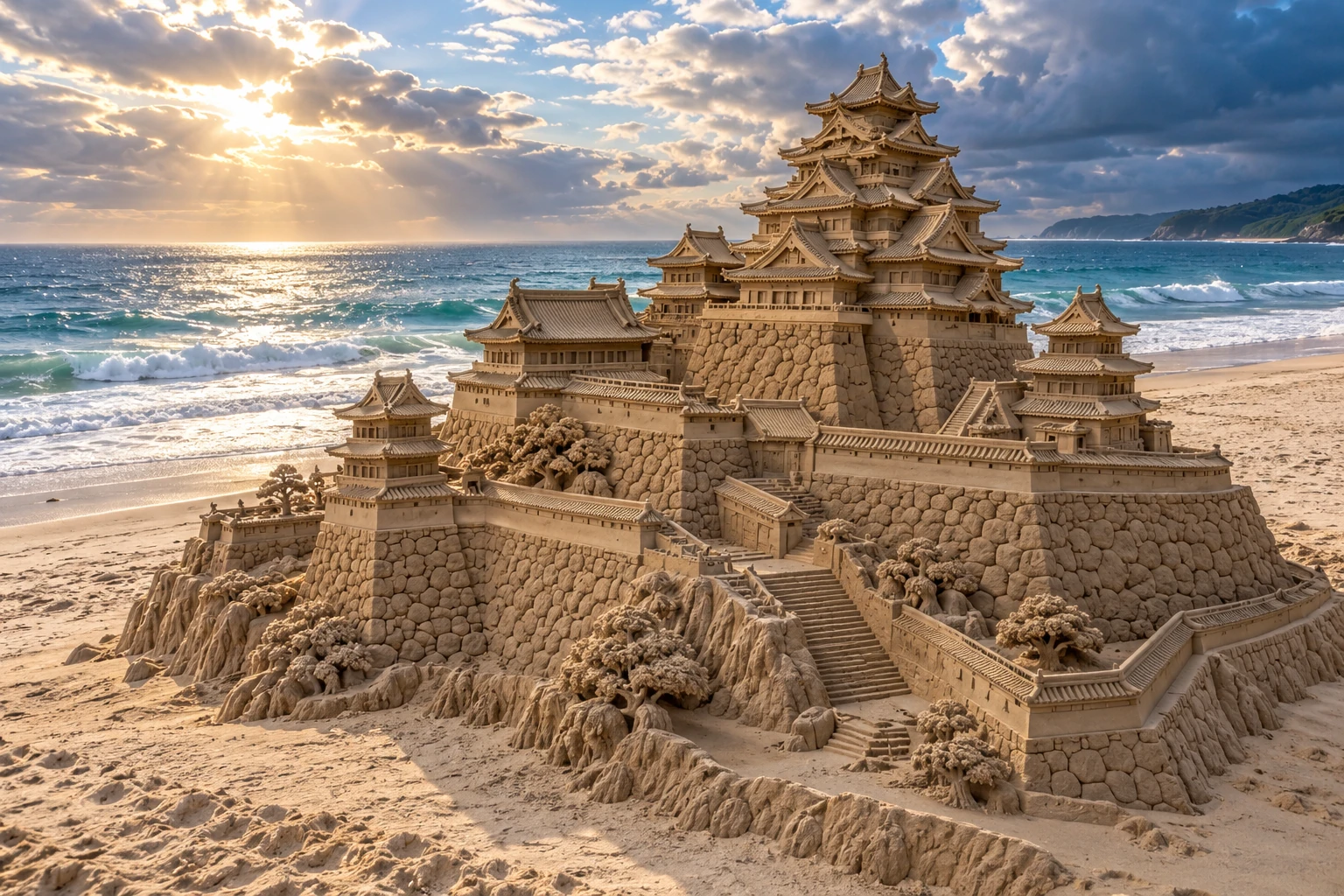 An imaginative sandcastle artwork from the beach and fantasy castle collection.