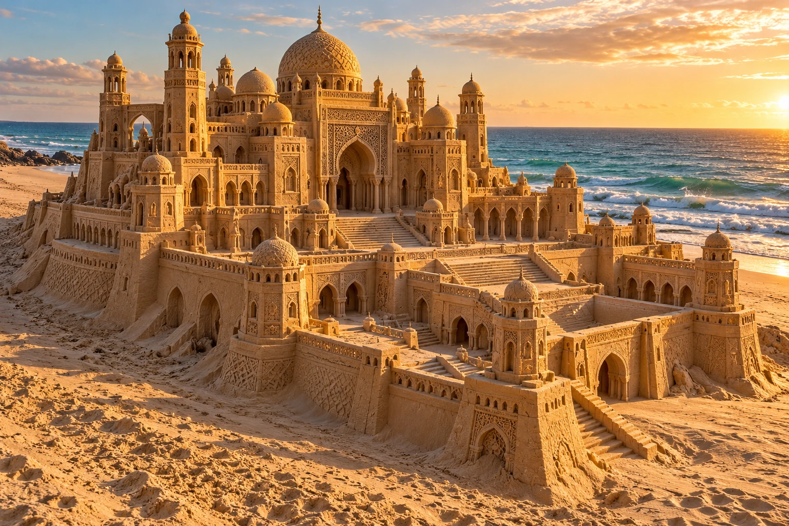 An imaginative sandcastle artwork from the beach and fantasy castle collection.