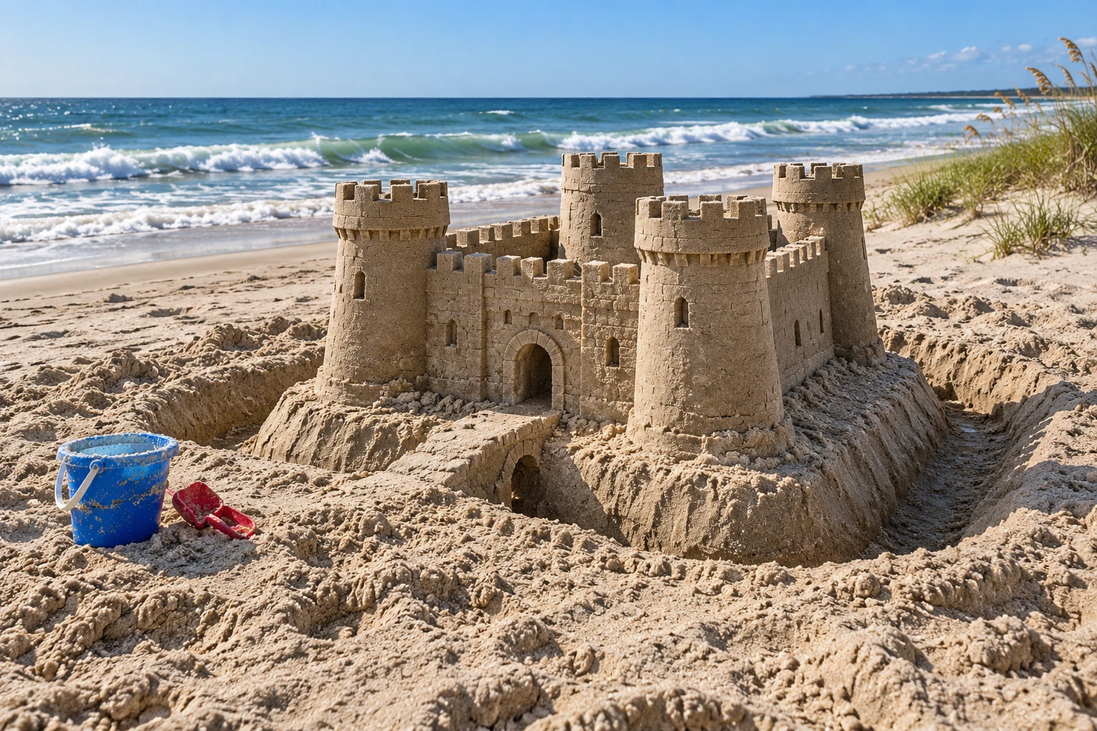 An imaginative sandcastle artwork from the beach and fantasy castle collection.