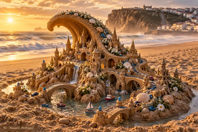 An imaginative sandcastle artwork from the beach and fantasy castle collection.