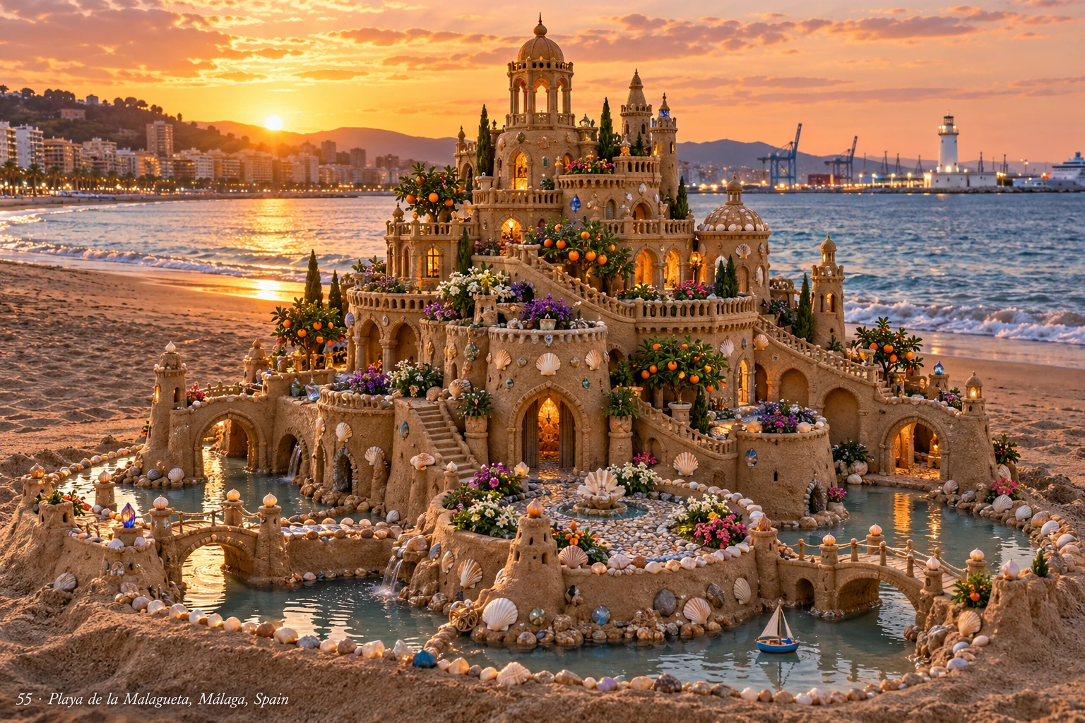 An imaginative sandcastle artwork from the beach and fantasy castle collection.