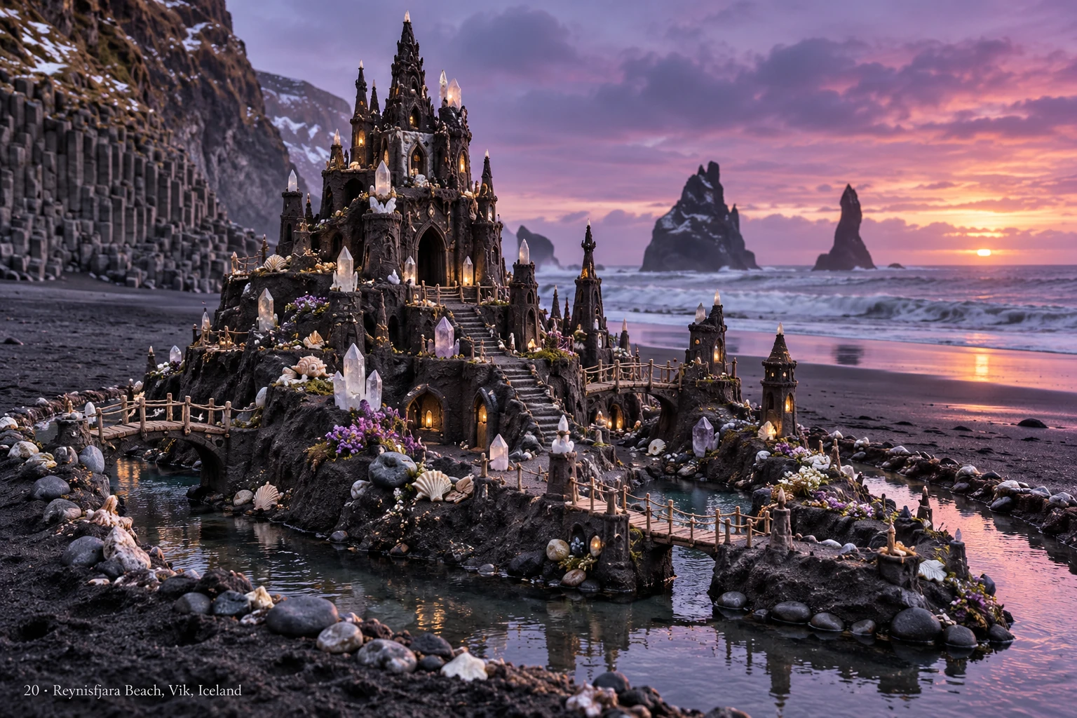 An imaginative sandcastle artwork from the beach and fantasy castle collection.