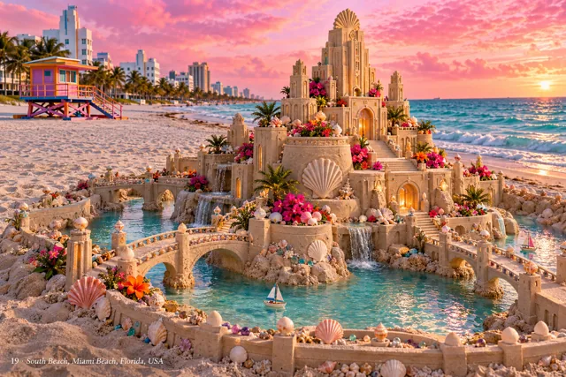 An imaginative sandcastle artwork from the beach and fantasy castle collection.
