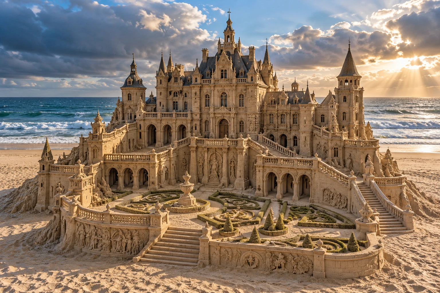 An imaginative sandcastle artwork from the beach and fantasy castle collection.