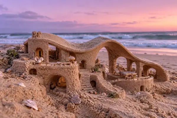Wave-Roofed Rose Sand Palace.