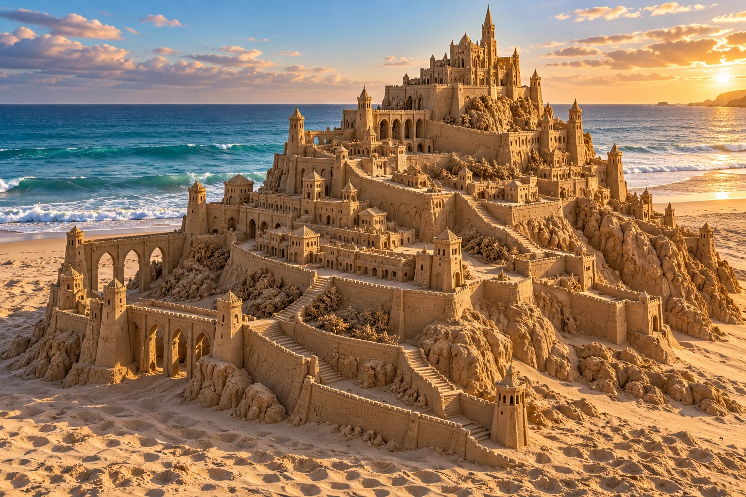An imaginative sandcastle artwork from the beach and fantasy castle collection.