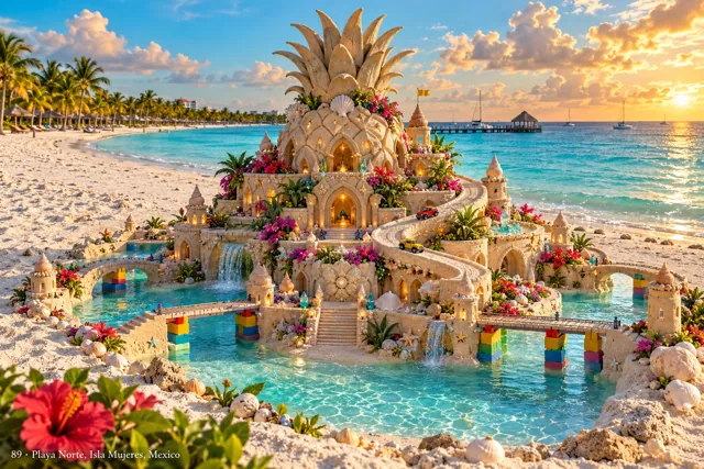 An imaginative sandcastle artwork from the beach and fantasy castle collection.