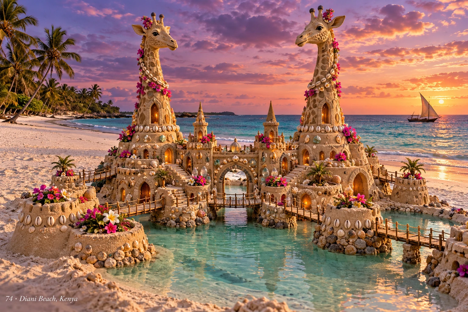 An imaginative sandcastle artwork from the beach and fantasy castle collection.