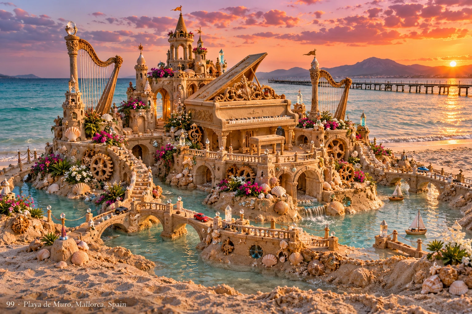 An imaginative sandcastle artwork from the beach and fantasy castle collection.