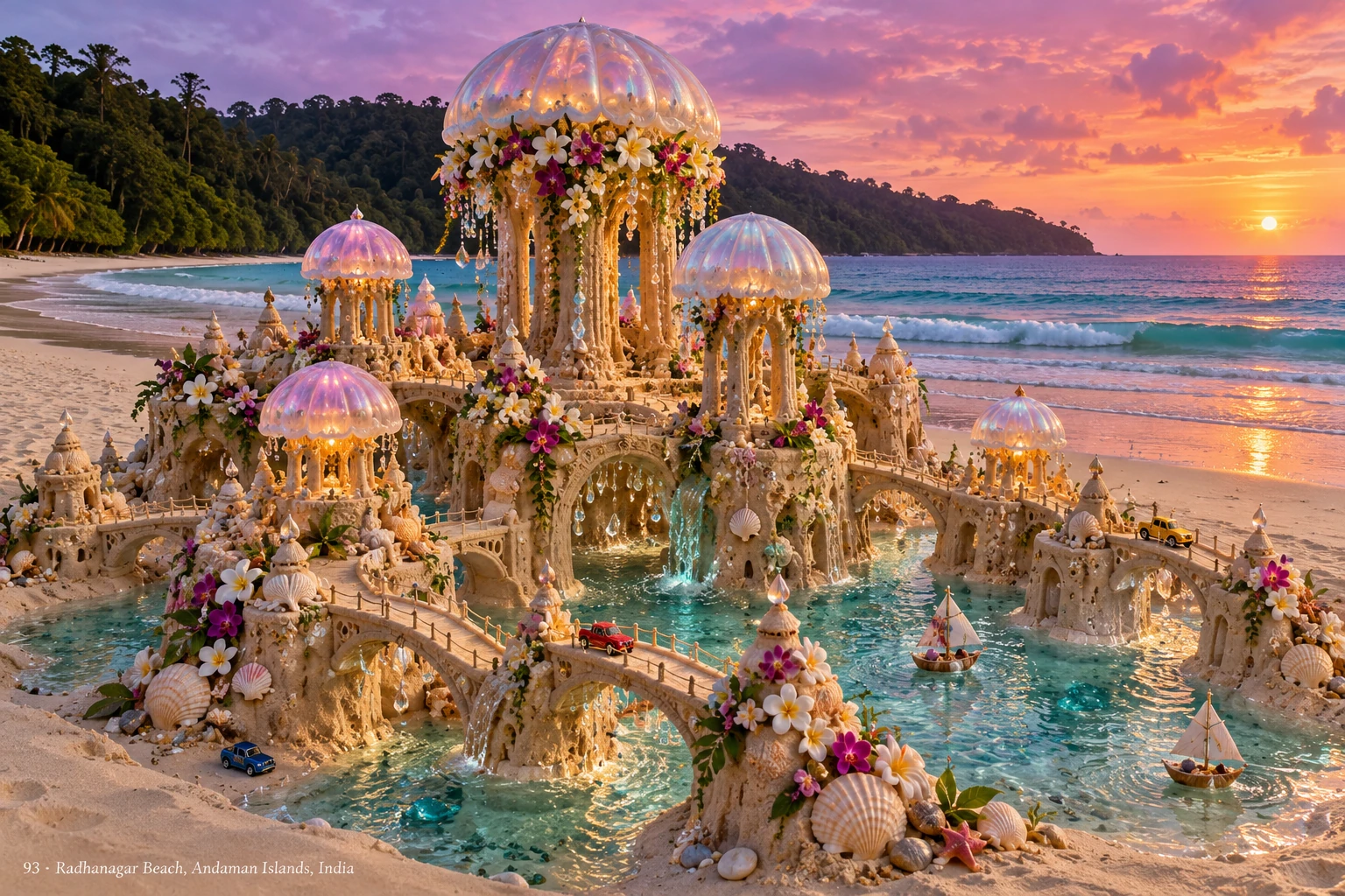 An imaginative sandcastle artwork from the beach and fantasy castle collection.