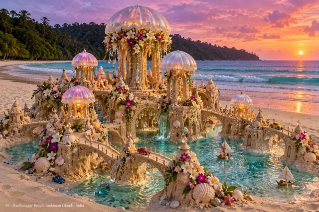 An imaginative sandcastle artwork from the beach and fantasy castle collection.