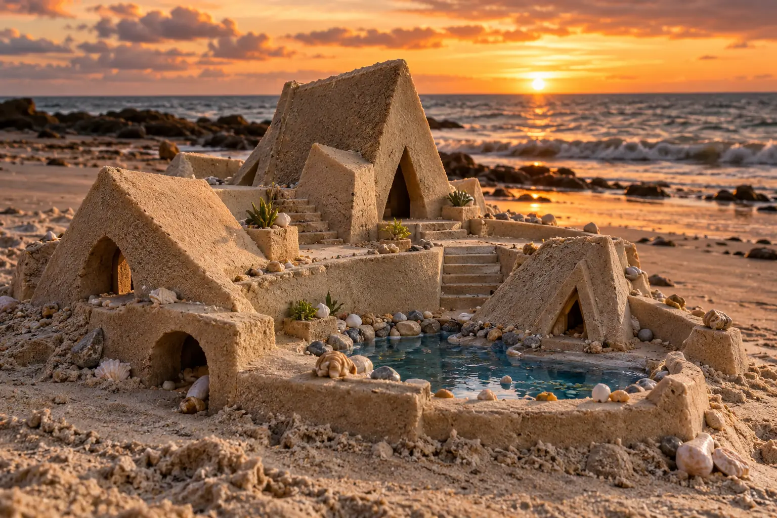 Miniature Sand Palace by the Silver Sea.