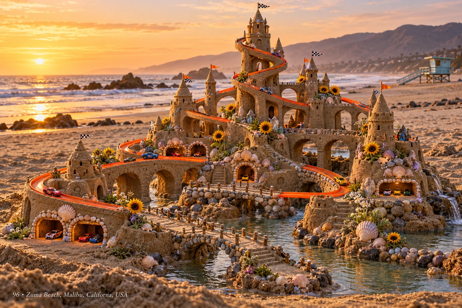 An imaginative sandcastle artwork from the beach and fantasy castle collection.