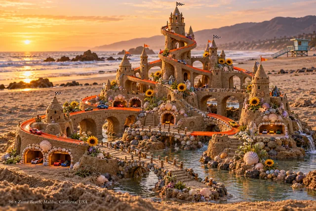 An imaginative sandcastle artwork from the beach and fantasy castle collection.