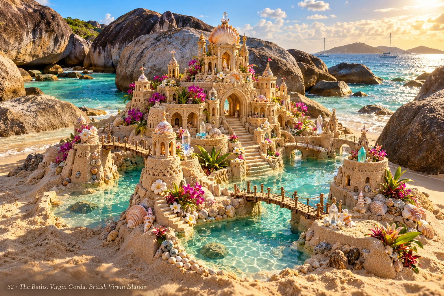 An imaginative sandcastle artwork from the beach and fantasy castle collection.