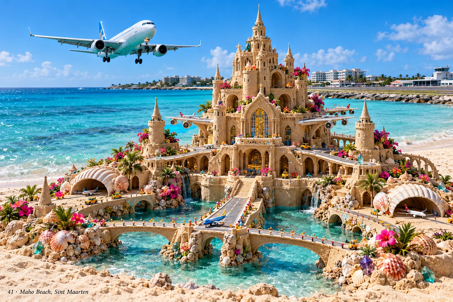 An imaginative sandcastle artwork from the beach and fantasy castle collection.