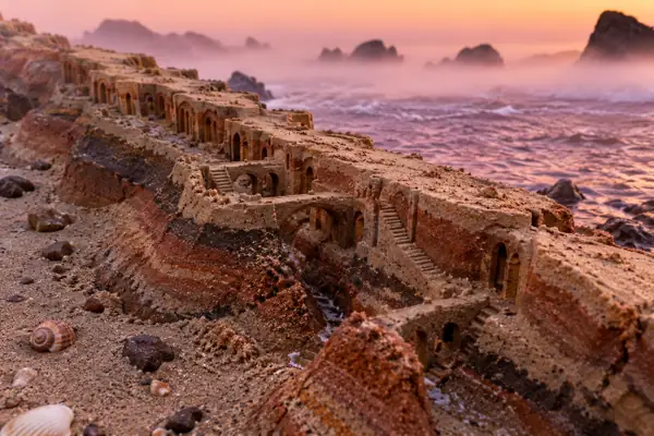 Striped Sand City Ridge in Purple Fog.