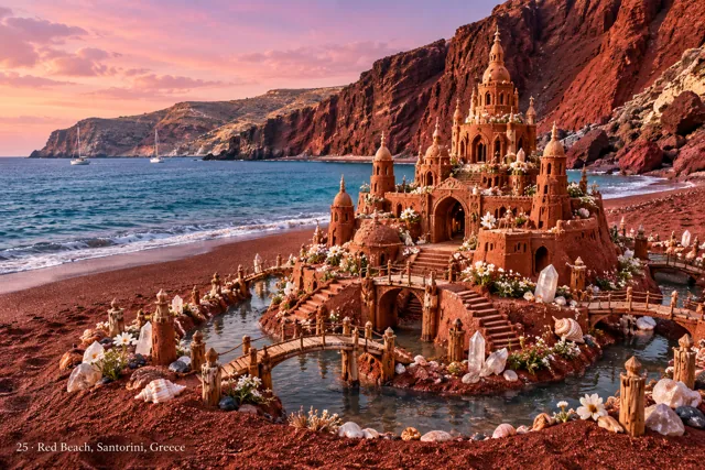 An imaginative sandcastle artwork from the beach and fantasy castle collection.