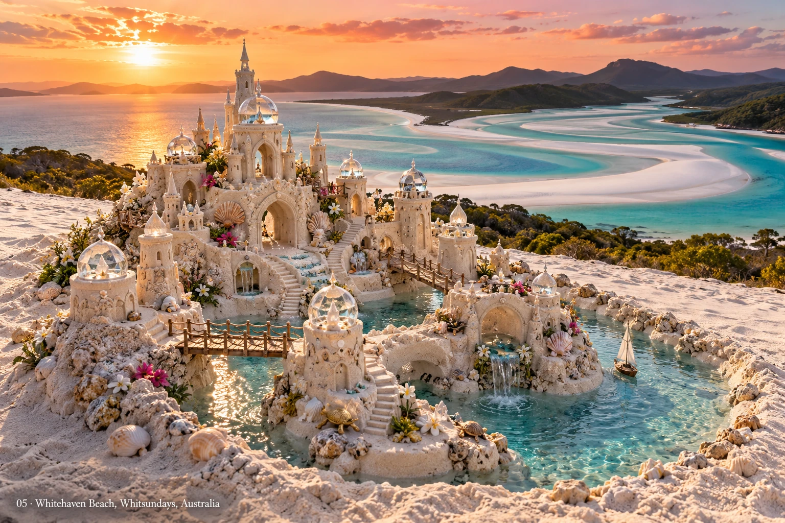 An imaginative sandcastle artwork from the beach and fantasy castle collection.
