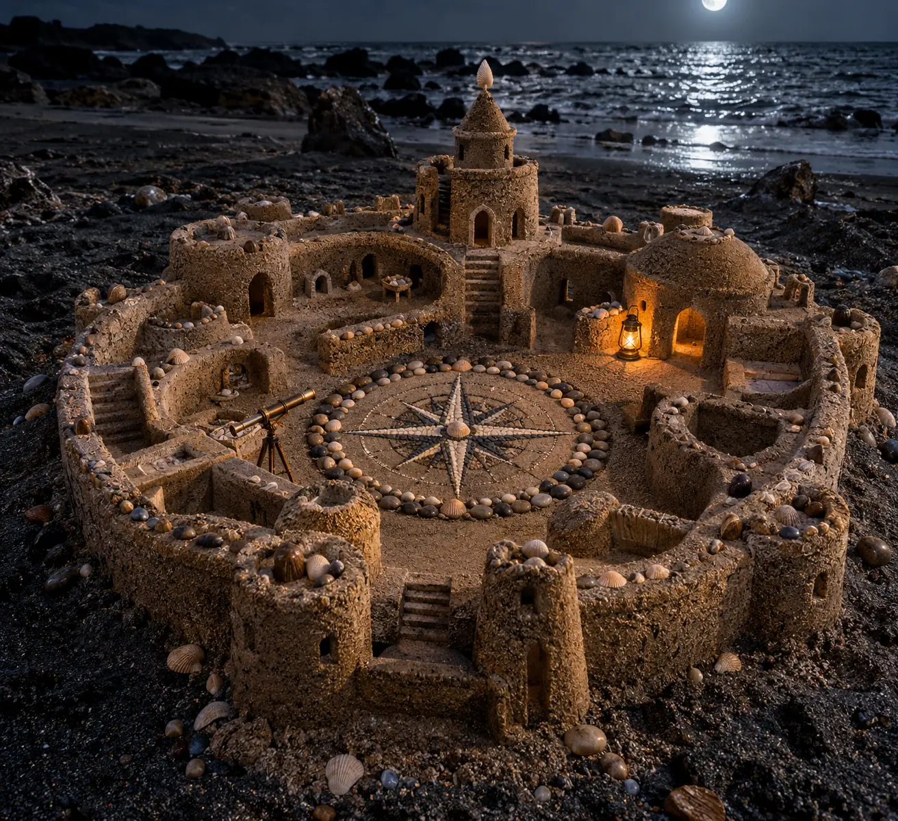 Moonlit Compass Sand Fort.
