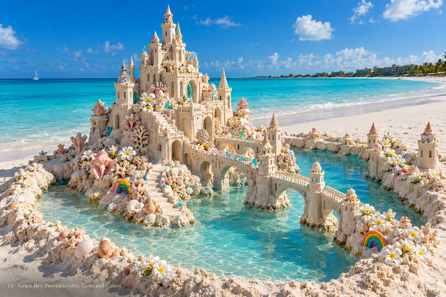 An imaginative sandcastle artwork from the beach and fantasy castle collection.