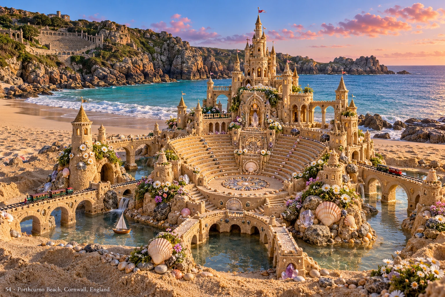 An imaginative sandcastle artwork from the beach and fantasy castle collection.