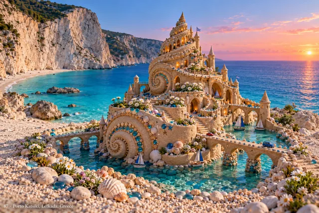 An imaginative sandcastle artwork from the beach and fantasy castle collection.