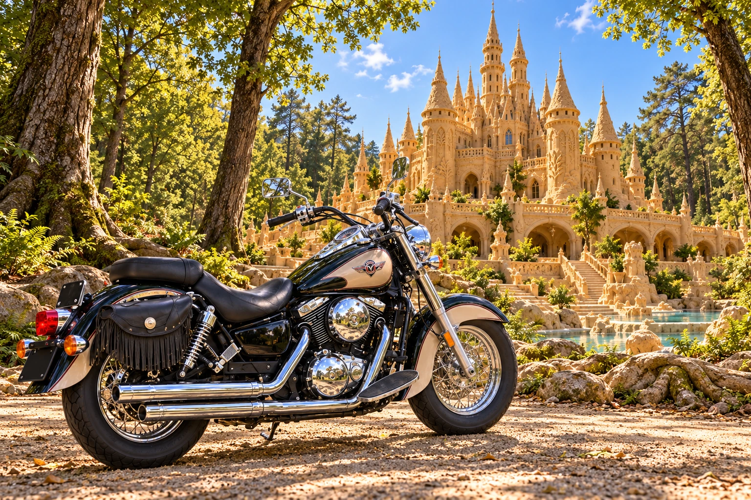 Santi’s 1999 Kawasaki Vulcan Classic 1500. Kawasaki Vulcan by Sylvestrine Keep. Fictional automotive artwork.