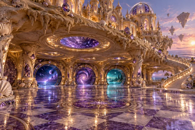 Amethyst Portal Garage Beneath a Sandcastle