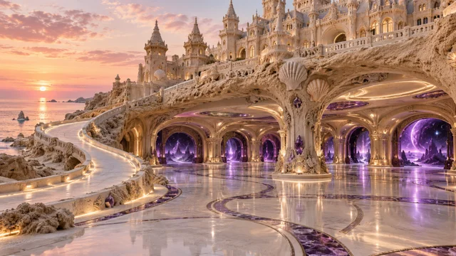 Amethyst Portals Beneath the Sandcastle Mansion