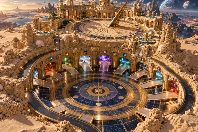 Cosmic Gateway Garage Beneath a Sand Mansion