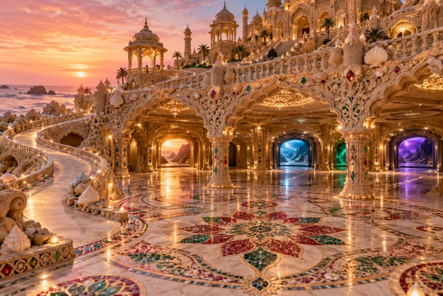 Jeweled Portals Beneath a Sand Palace