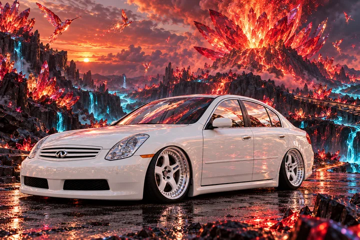 Pearl Infiniti beneath the Crystal Volcano.