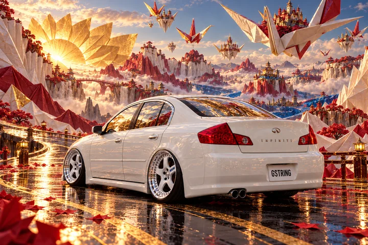 White Infiniti in an Origami Universe.