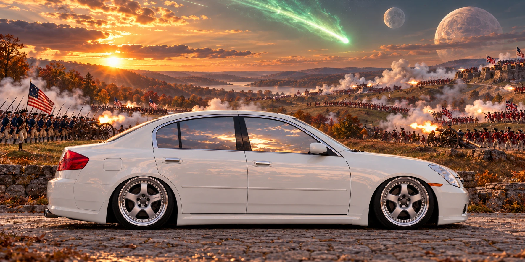 Pearl Infiniti Under an Emerald Comet.