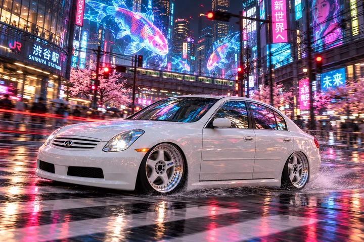 Neon Koi Drift Through Shibuya.