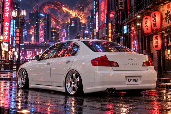 G35x Beneath Shinjuku's Crimson Dragon.