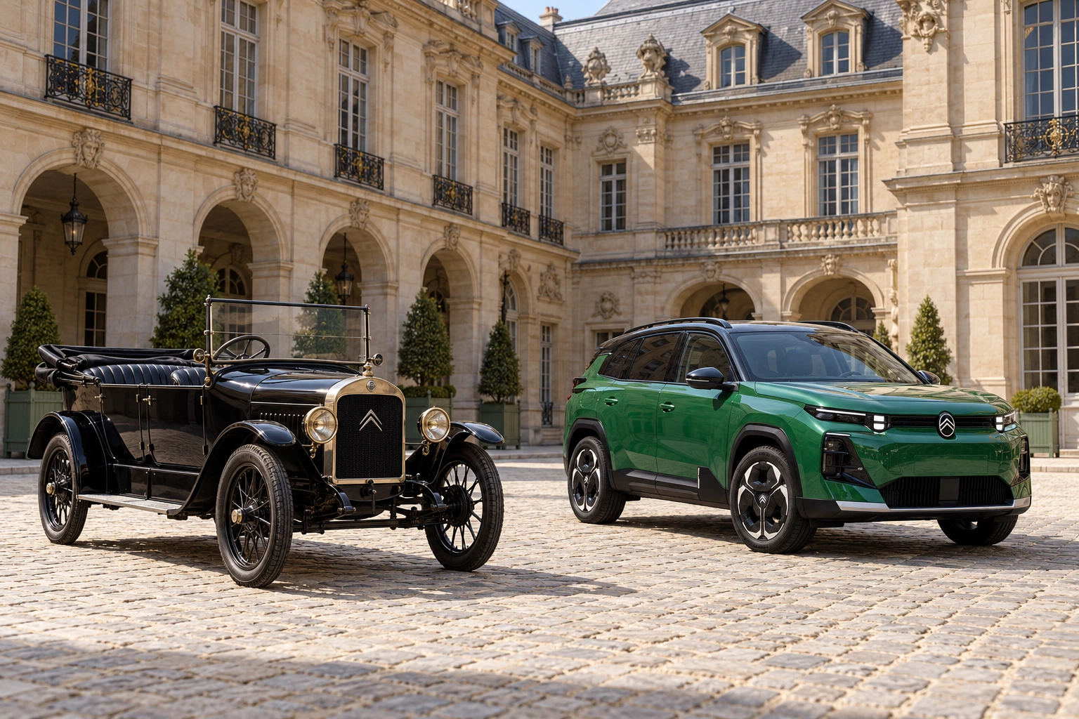1919 Type A beside 2025 C5 Aircross (second generation)