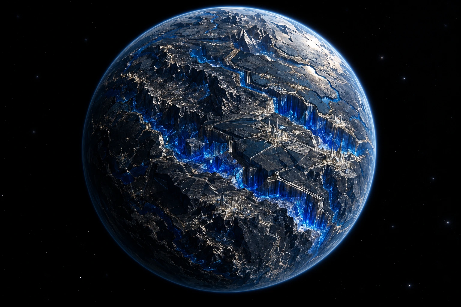 Acurion, a detailed fictional planet inspired by Acura