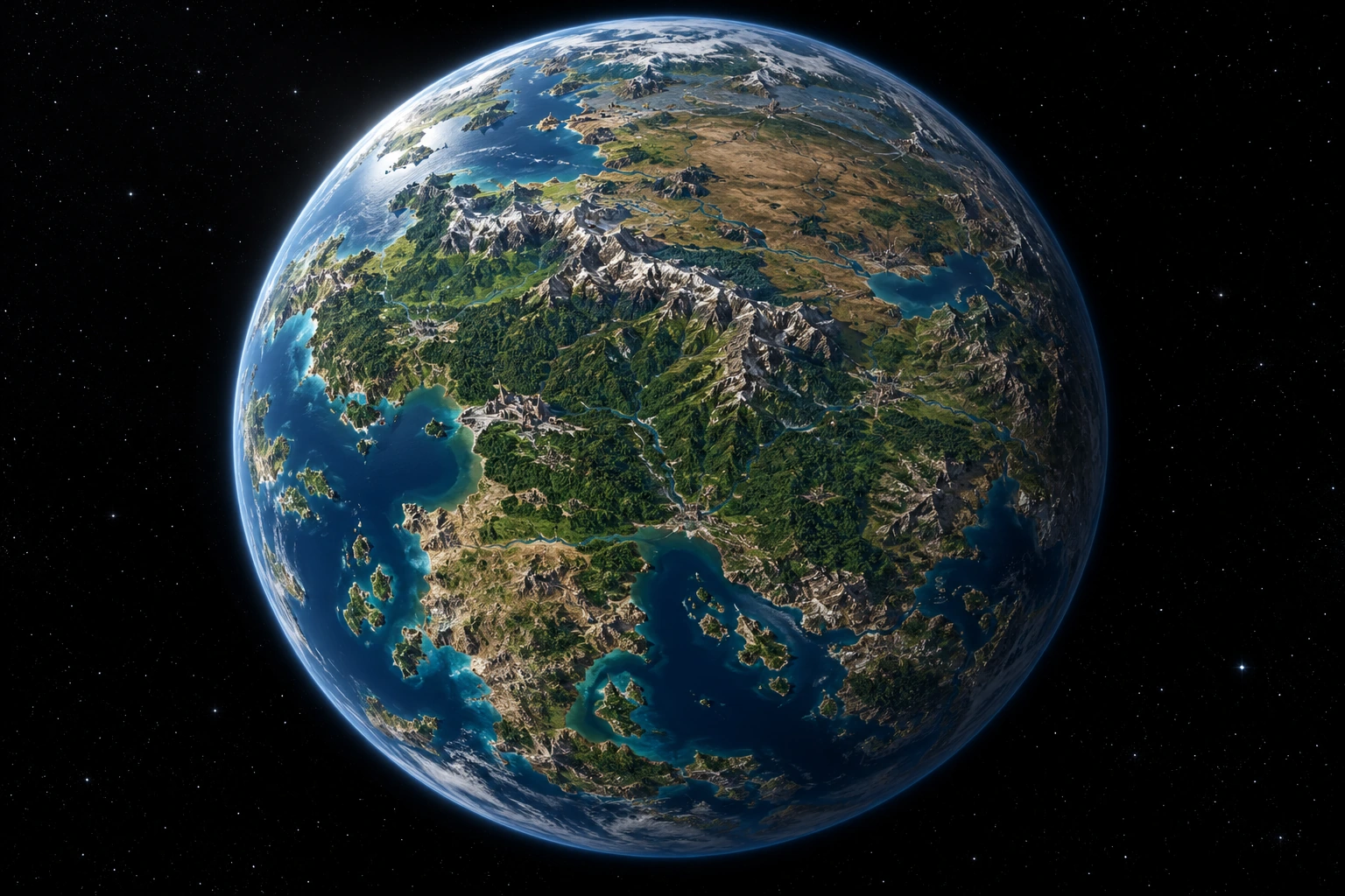 Dacoria, a detailed fictional planet inspired by Dacia