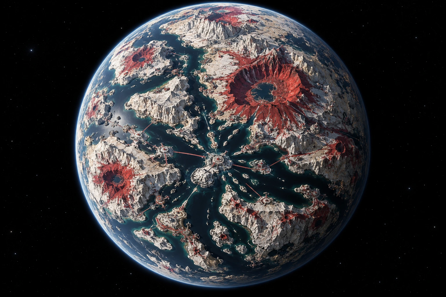 Harmonia, a detailed fictional planet inspired by Honda