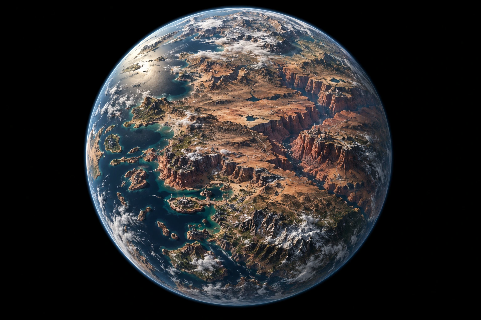 Boulderon, a detailed fictional planet inspired by Hummer
