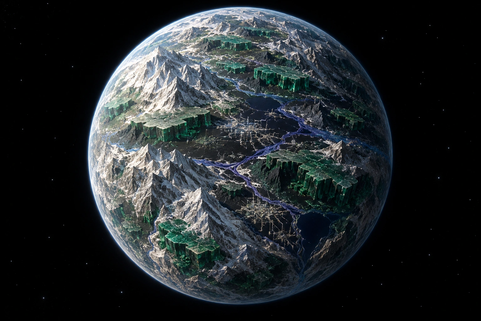 Hythera, a detailed fictional planet inspired by Hyundai