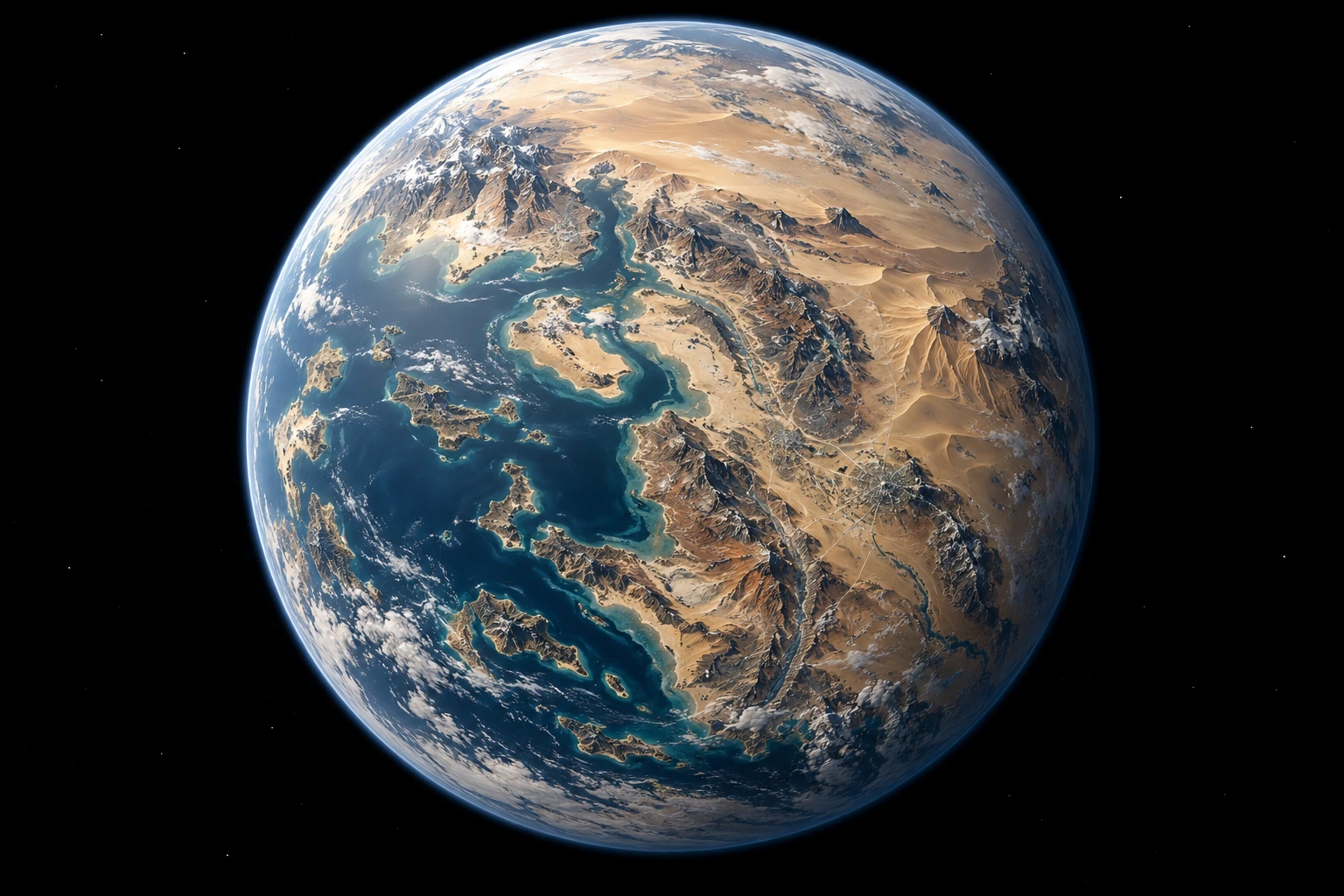 Auralis, a detailed fictional planet inspired by Lucid