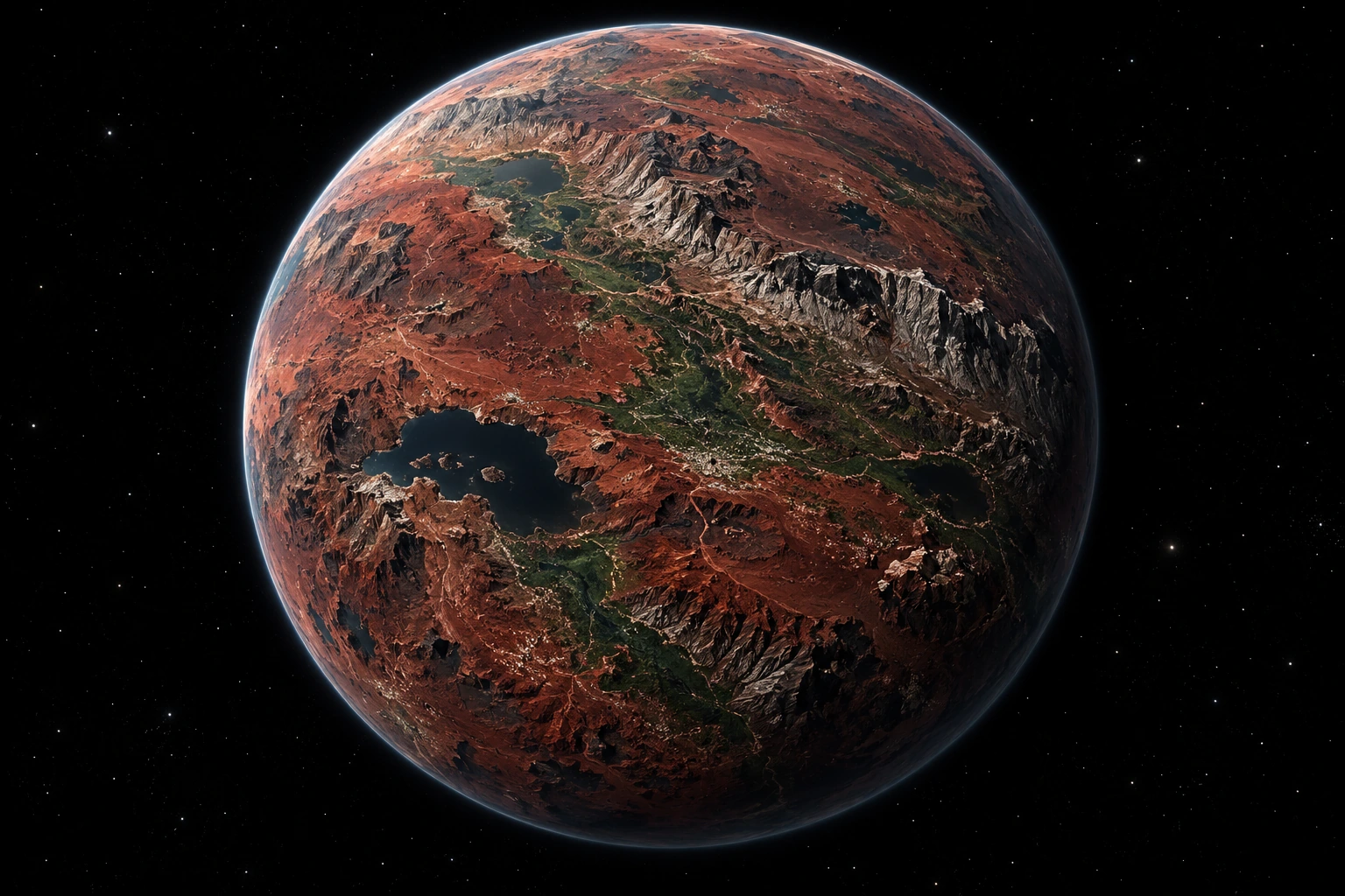 Dustara, a detailed fictional planet inspired by Mahindra