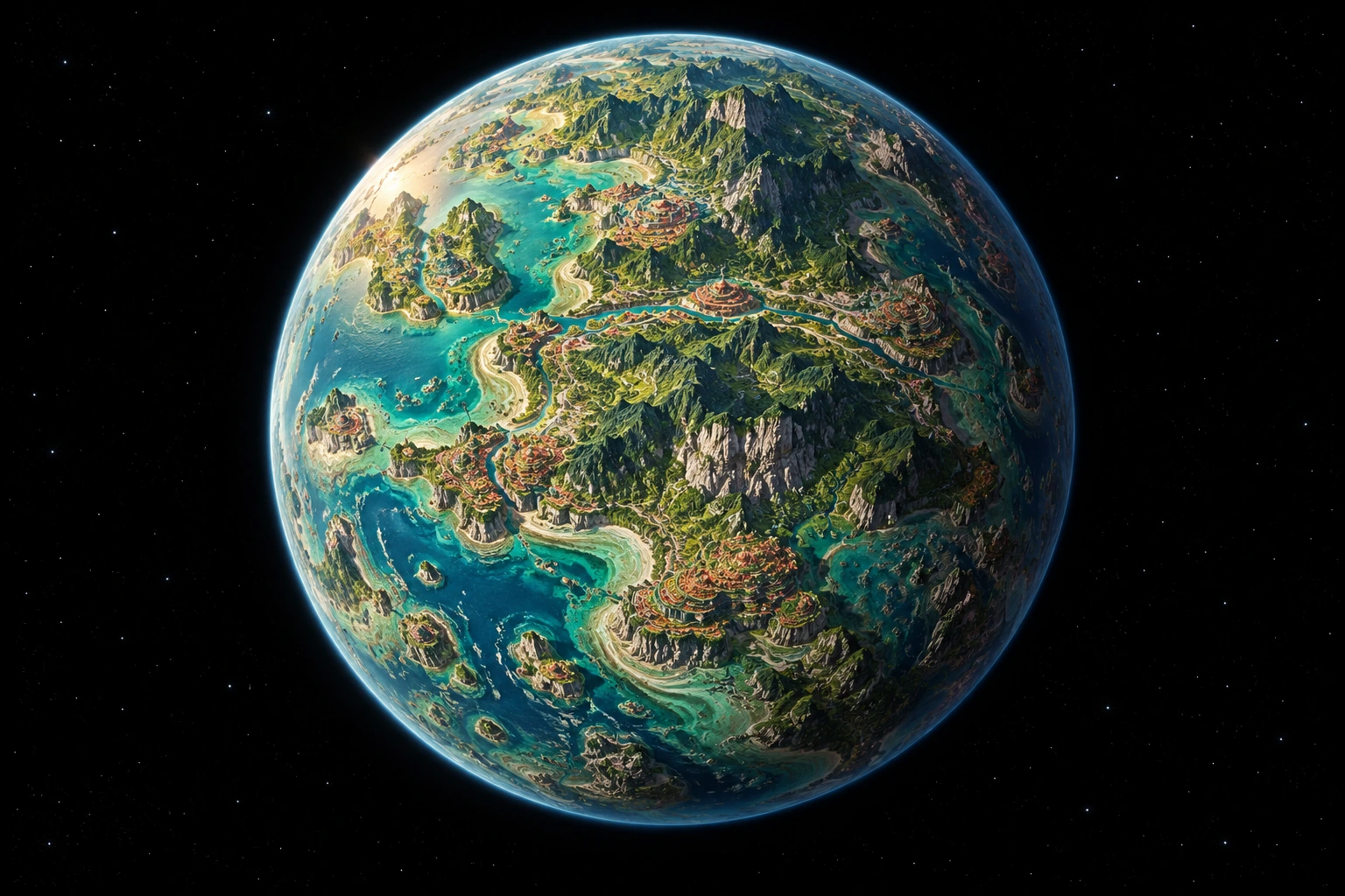 Pipora, a detailed fictional planet inspired by Perodua