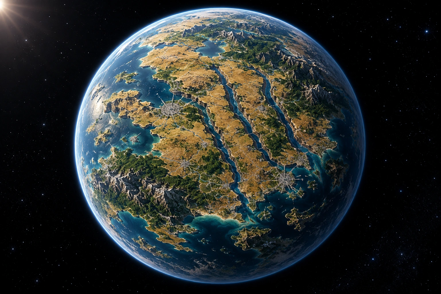 Leontis, a detailed fictional planet inspired by Peugeot