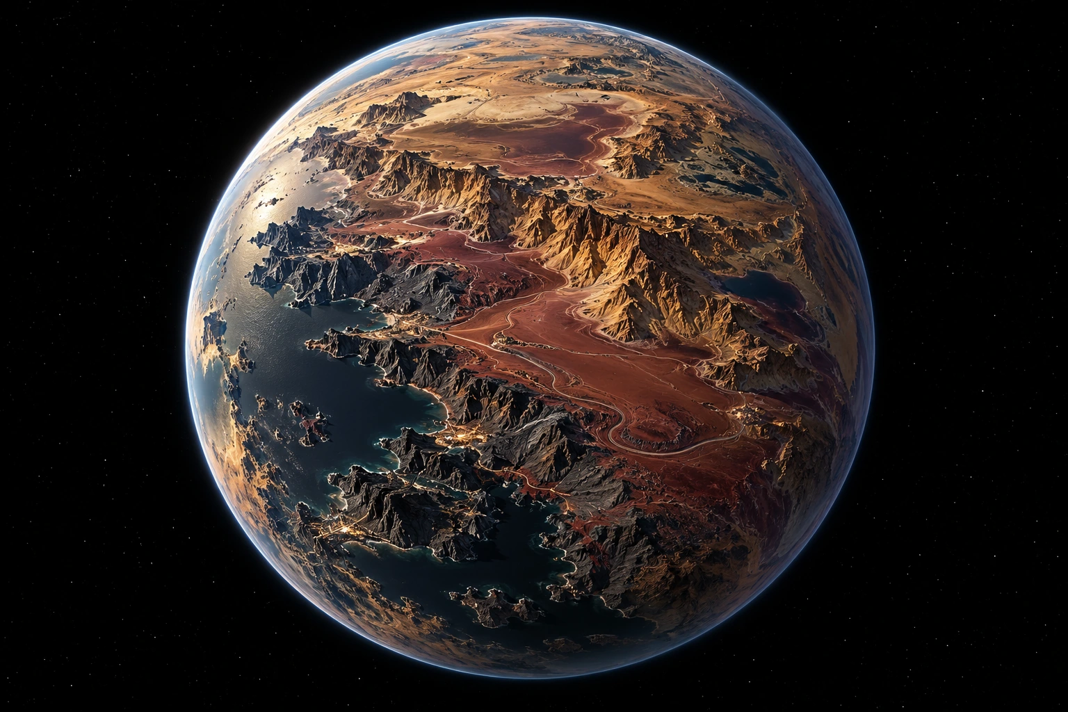 Crestgarten, a detailed fictional planet inspired by Porsche