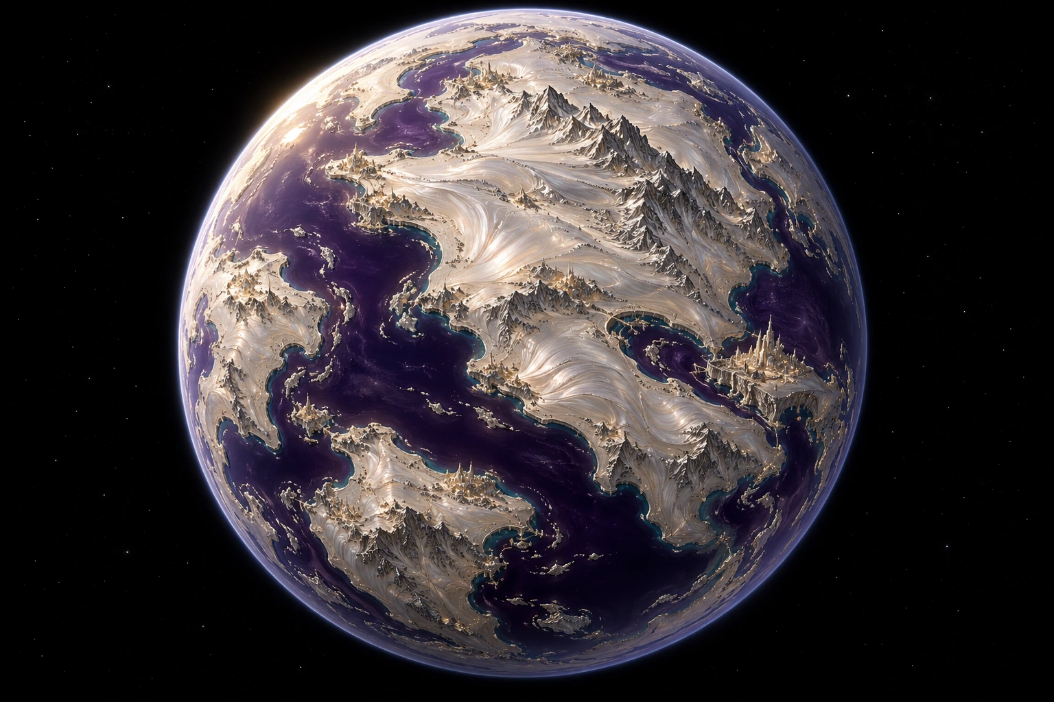 Silvaroy, a detailed fictional planet inspired by Rolls-Royce